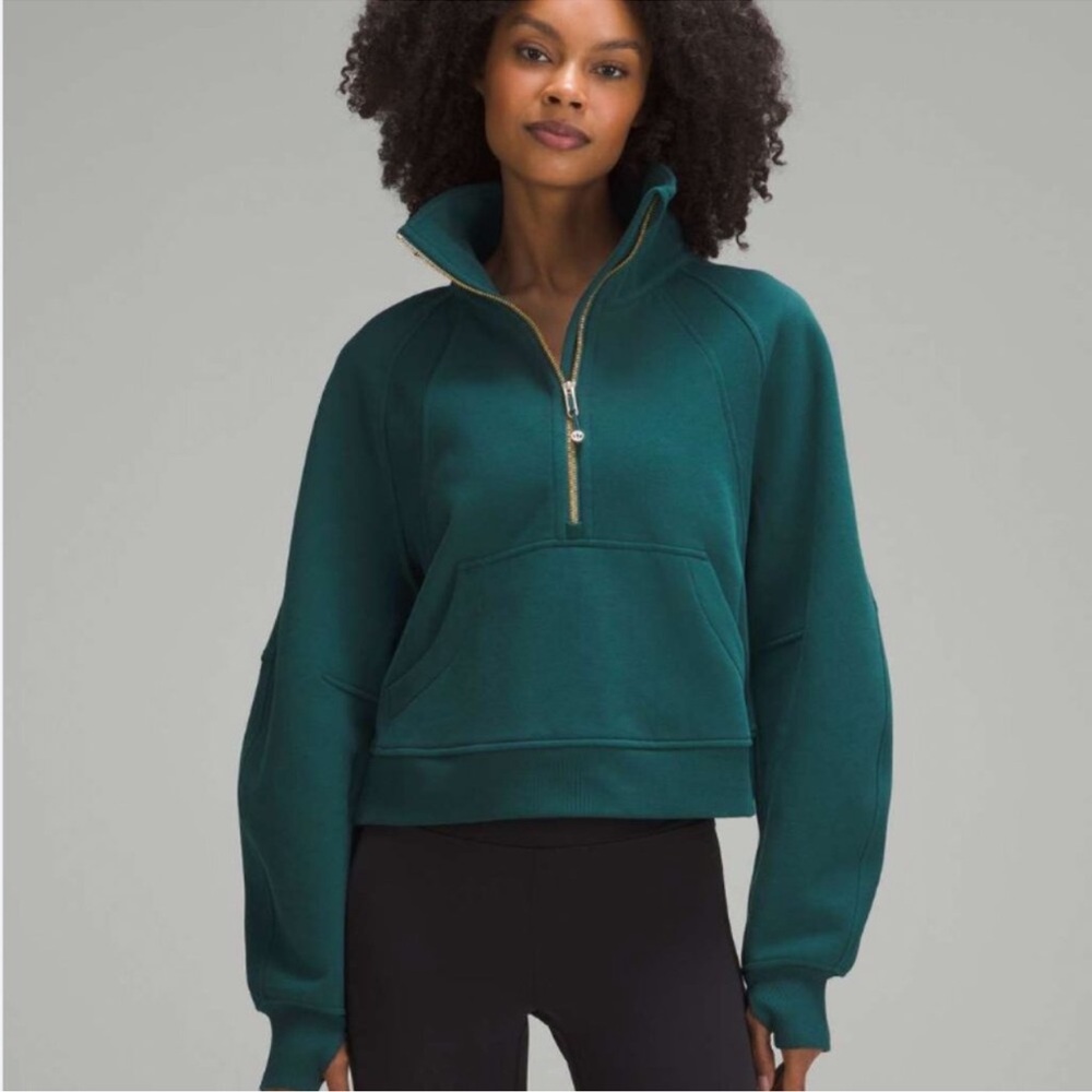 Lululemon Scuba Oversized Funnel-Neck Half Zip Storm Teal w/Gold Zipper